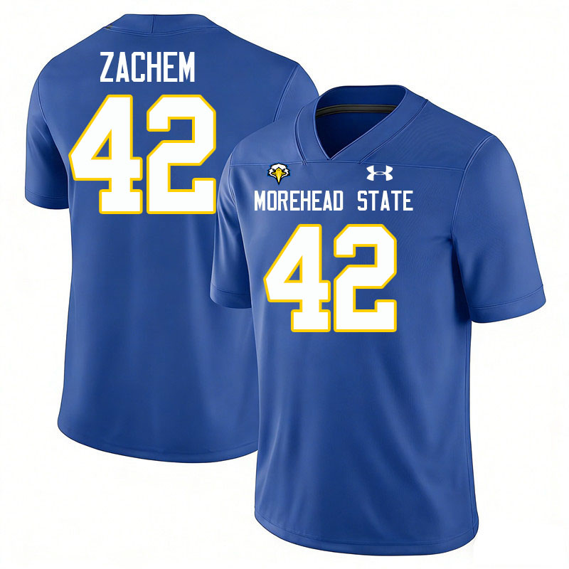 Morehead State Eagles #42 Vincent Zachem College Football Jerseys,Uniforms-Blue